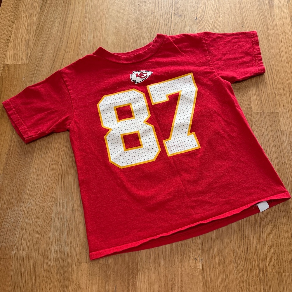Nike Kids MEDIUM KC Kansas City Chiefs Kelce 87 Short Sleeve Tee Shirt